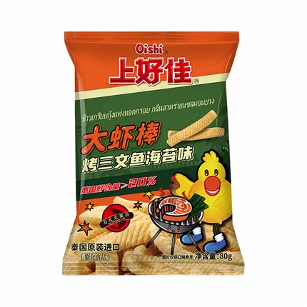 OISHI上好佳 大虾棒 烤三文鱼海苔味 80g